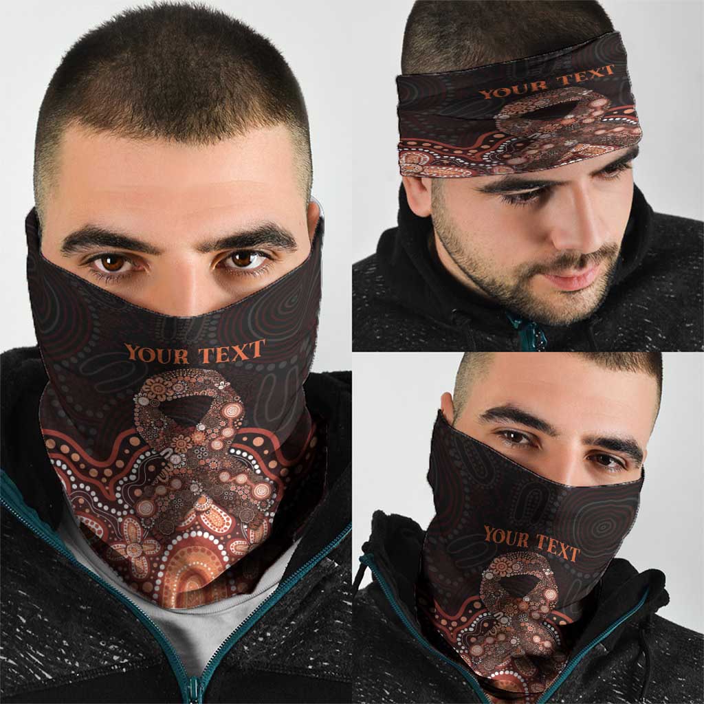 Australia Indigenous Personalized Neck Gaiter Fight Leukemia Orange Ribbons - Aussie Hoodie