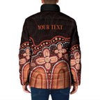 Australia Indigenous Personalized Padded Jacket Fight Leukemia Orange Ribbons - Aussie Hoodie