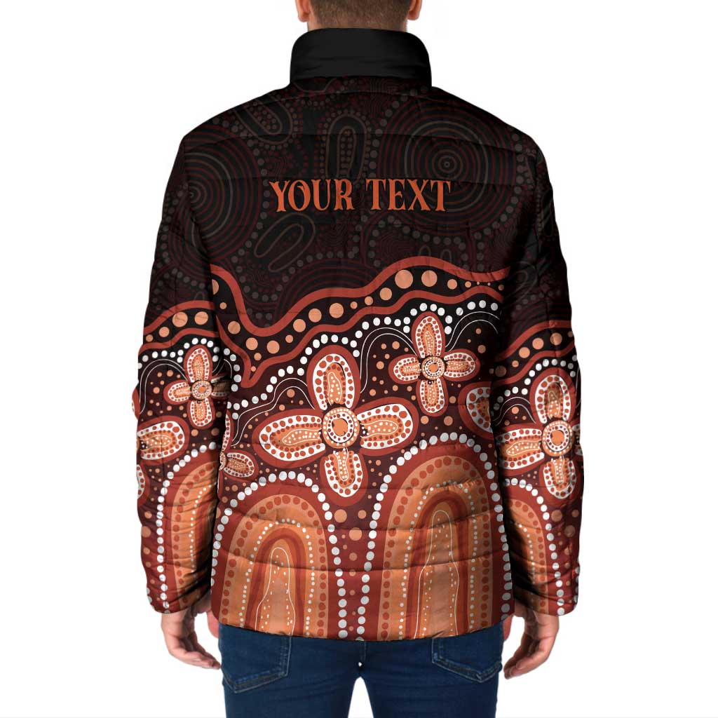 Australia Indigenous Personalized Padded Jacket Fight Leukemia Orange Ribbons - Aussie Hoodie