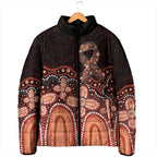 Australia Indigenous Personalized Padded Jacket Fight Leukemia Orange Ribbons - Aussie Hoodie