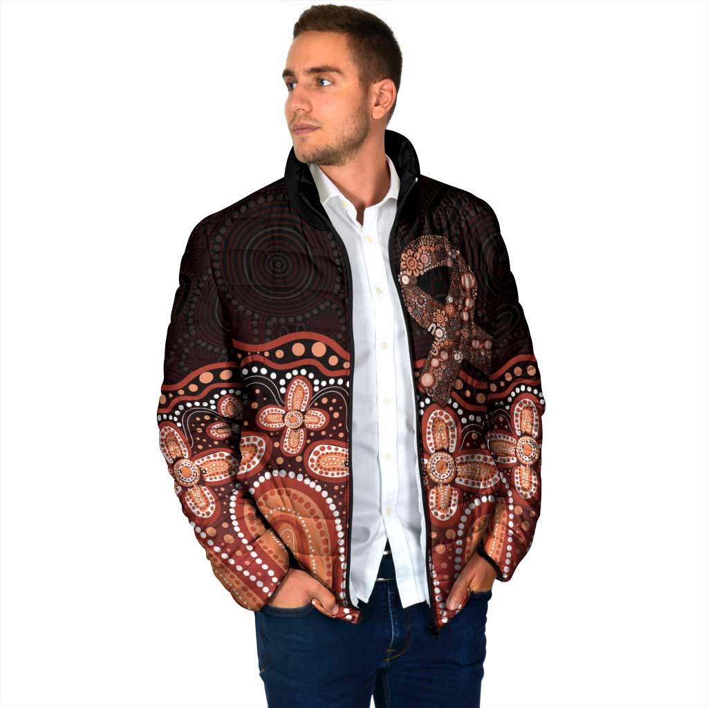 Australia Indigenous Personalized Padded Jacket Fight Leukemia Orange Ribbons - Aussie Hoodie