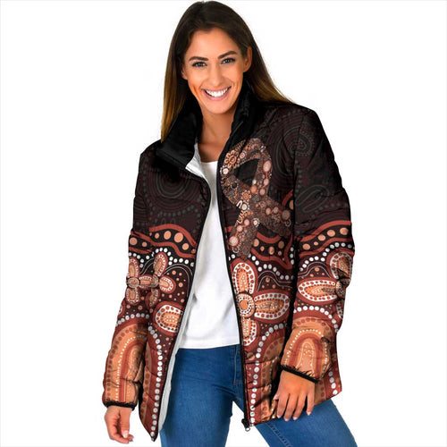 Australia Indigenous Personalized Padded Jacket Fight Leukemia Orange Ribbons - Aussie Hoodie
