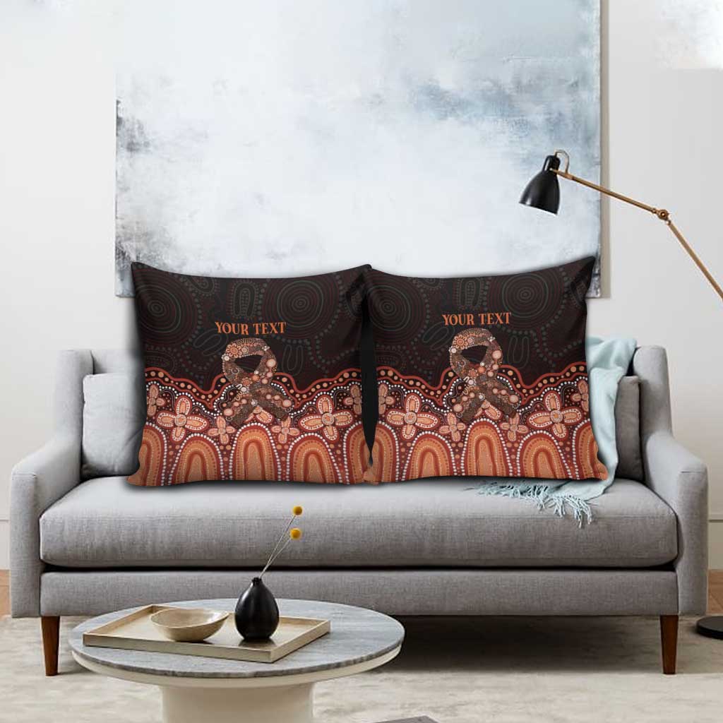 Australia Indigenous Personalized Pillow Cover Fight Leukemia Orange Ribbons - Aussie Hoodie