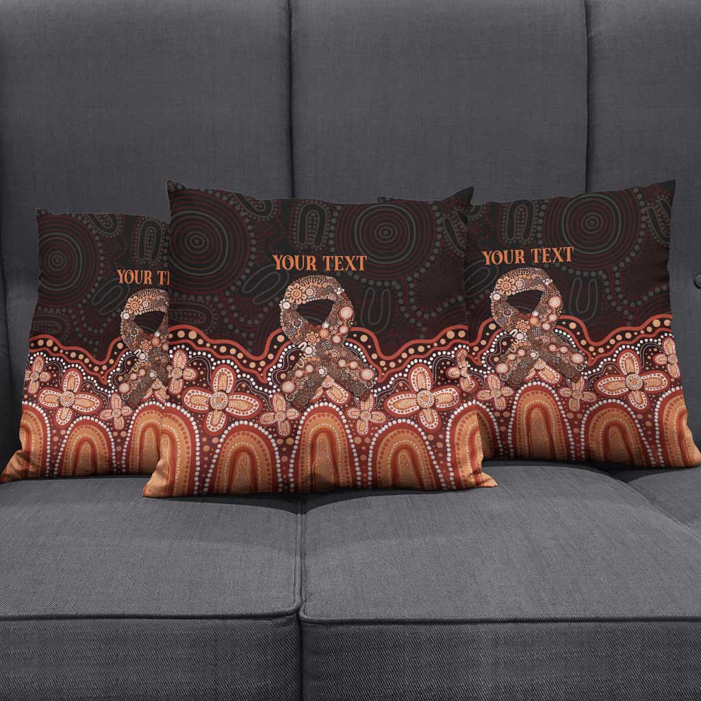 Australia Indigenous Personalized Pillow Cover Fight Leukemia Orange Ribbons - Aussie Hoodie