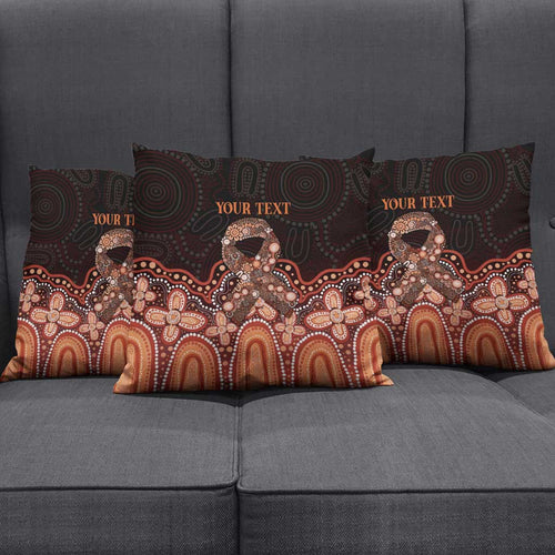 Australia Indigenous Personalized Pillow Cover Fight Leukemia Orange Ribbons - Aussie Hoodie