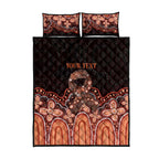 Australia Indigenous Personalized Quilt Bed Set Fight Leukemia Orange Ribbons - Aussie Hoodie