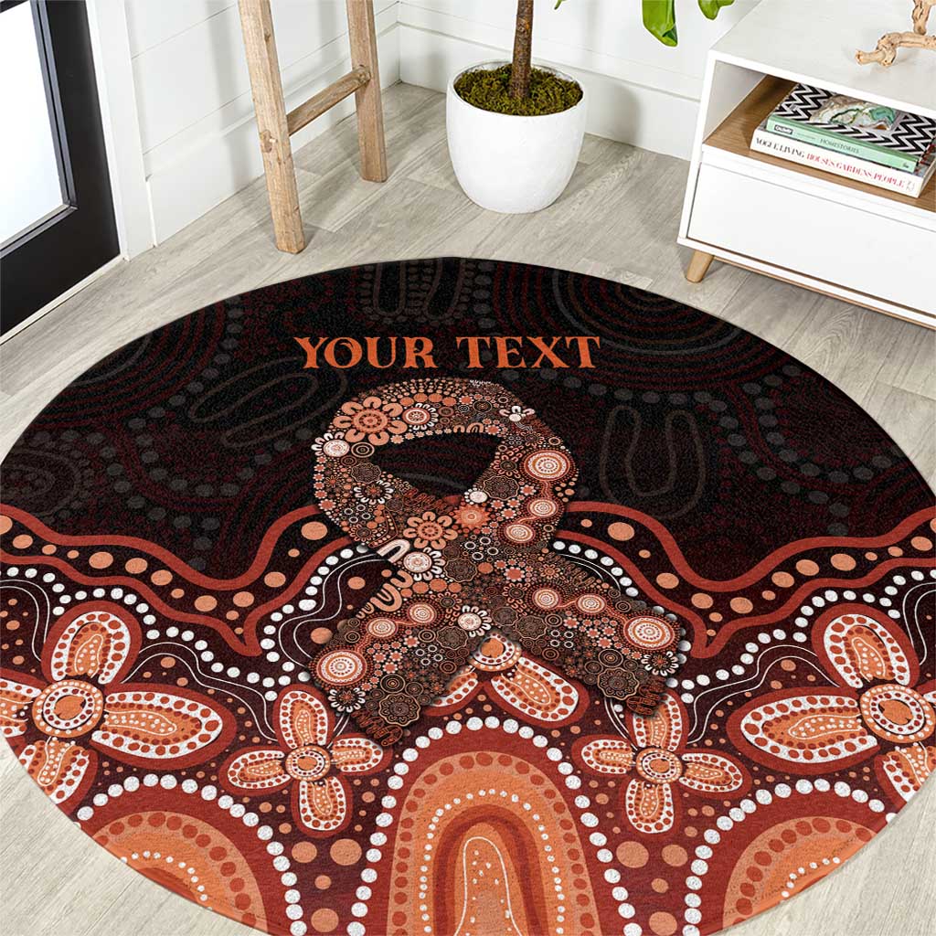 Australia Indigenous Personalized Round Carpet Fight Leukemia Orange Ribbons - Aussie Hoodie