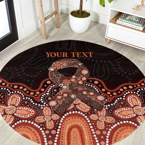 Australia Indigenous Personalized Round Carpet Fight Leukemia Orange Ribbons - Aussie Hoodie