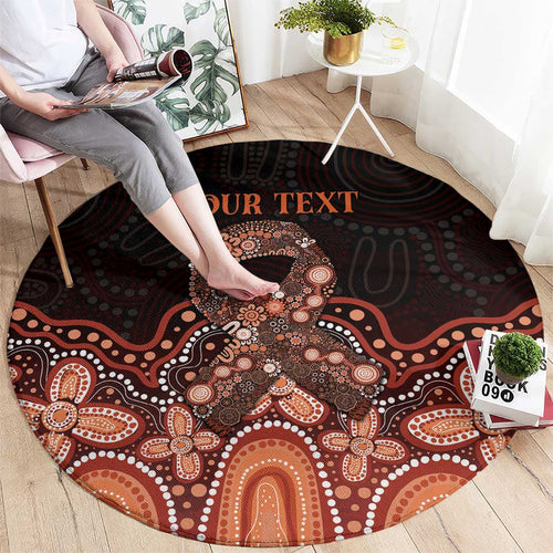 Australia Indigenous Personalized Round Carpet Fight Leukemia Orange Ribbons - Aussie Hoodie