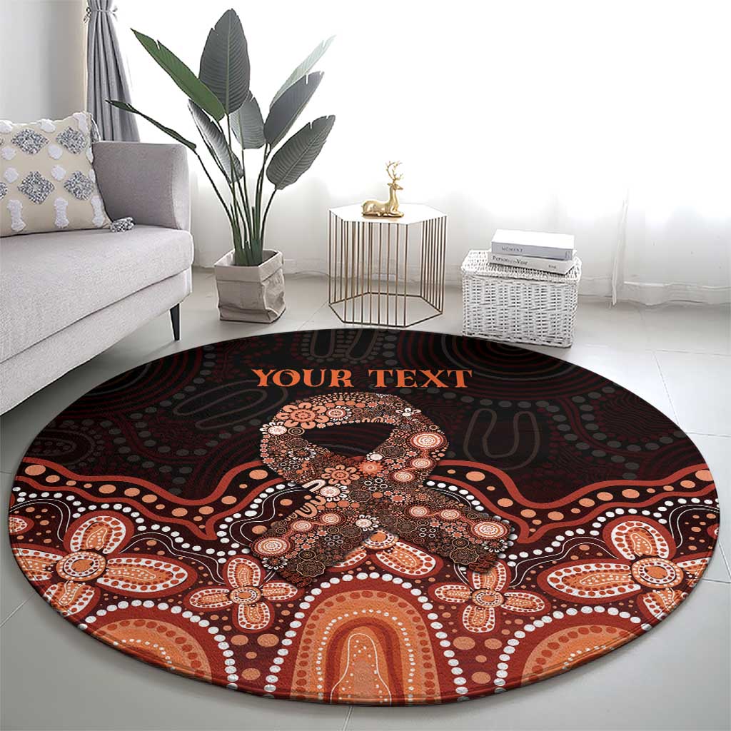 Australia Indigenous Personalized Round Carpet Fight Leukemia Orange Ribbons - Aussie Hoodie