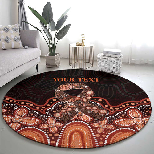 Australia Indigenous Personalized Round Carpet Fight Leukemia Orange Ribbons - Aussie Hoodie