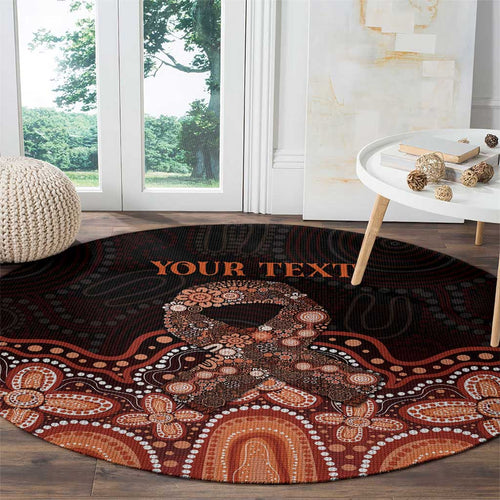 Australia Indigenous Personalized Round Carpet Fight Leukemia Orange Ribbons - Aussie Hoodie
