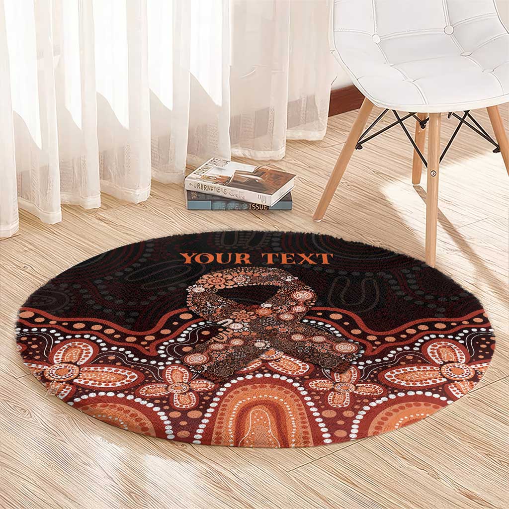 Australia Indigenous Personalized Round Carpet Fight Leukemia Orange Ribbons - Aussie Hoodie