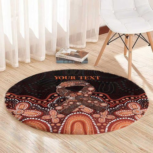 Australia Indigenous Personalized Round Carpet Fight Leukemia Orange Ribbons - Aussie Hoodie