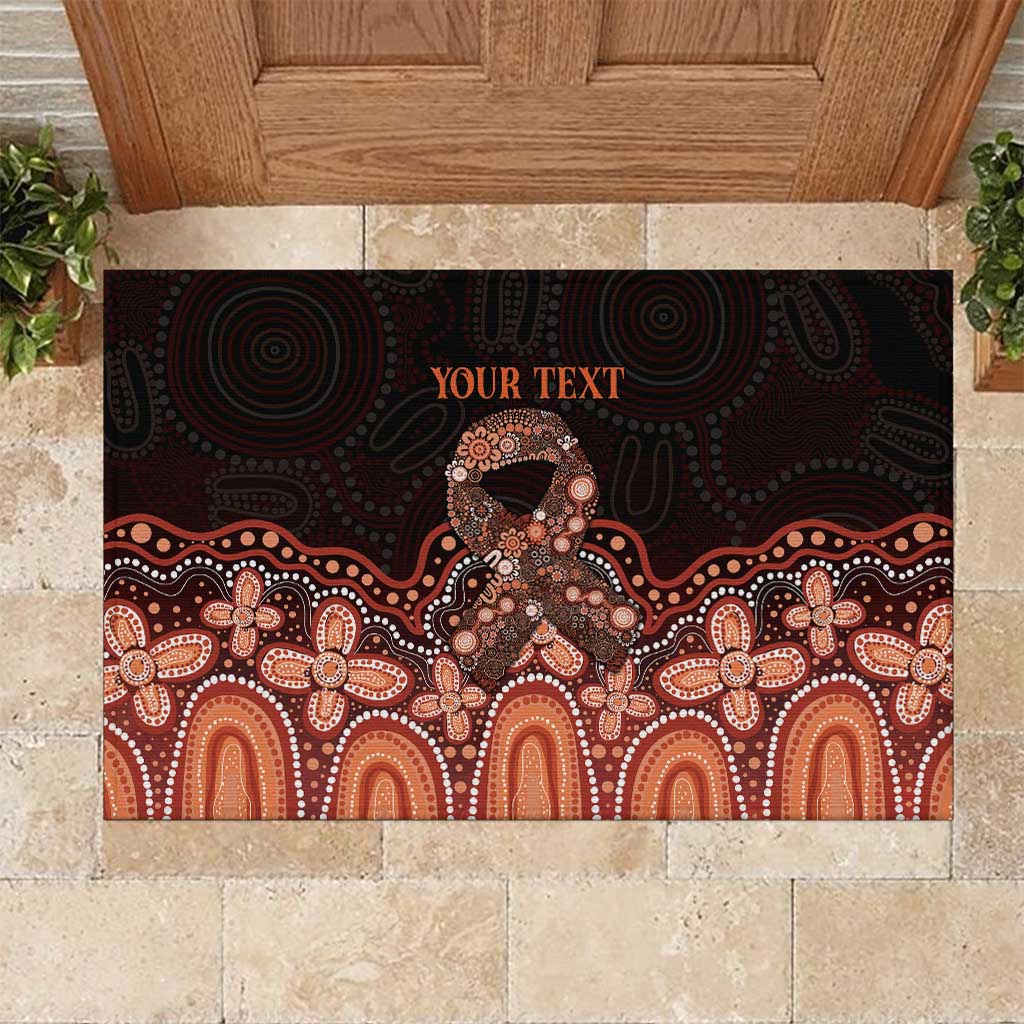 Australia Indigenous Personalized Rubber Doormat Fight Leukemia Orange Ribbons - Aussie Hoodie