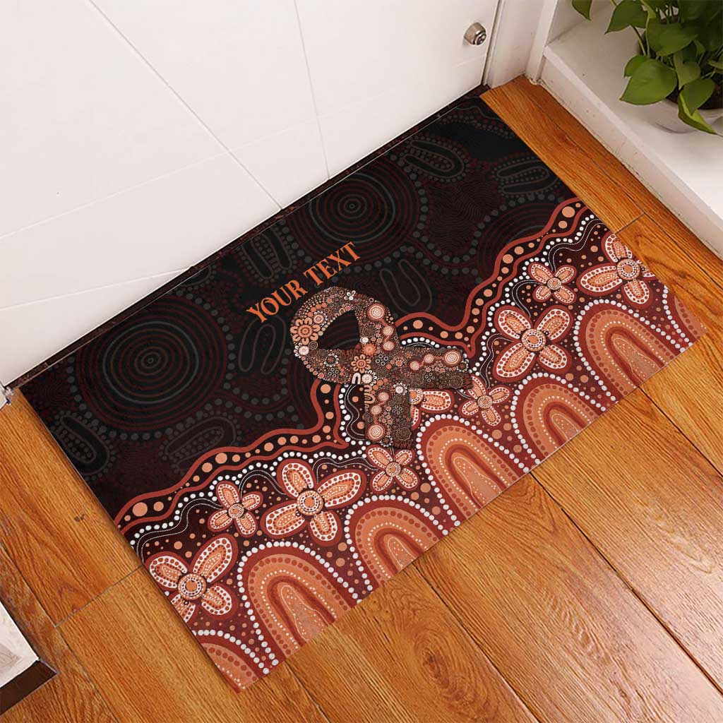 Australia Indigenous Personalized Rubber Doormat Fight Leukemia Orange Ribbons - Aussie Hoodie