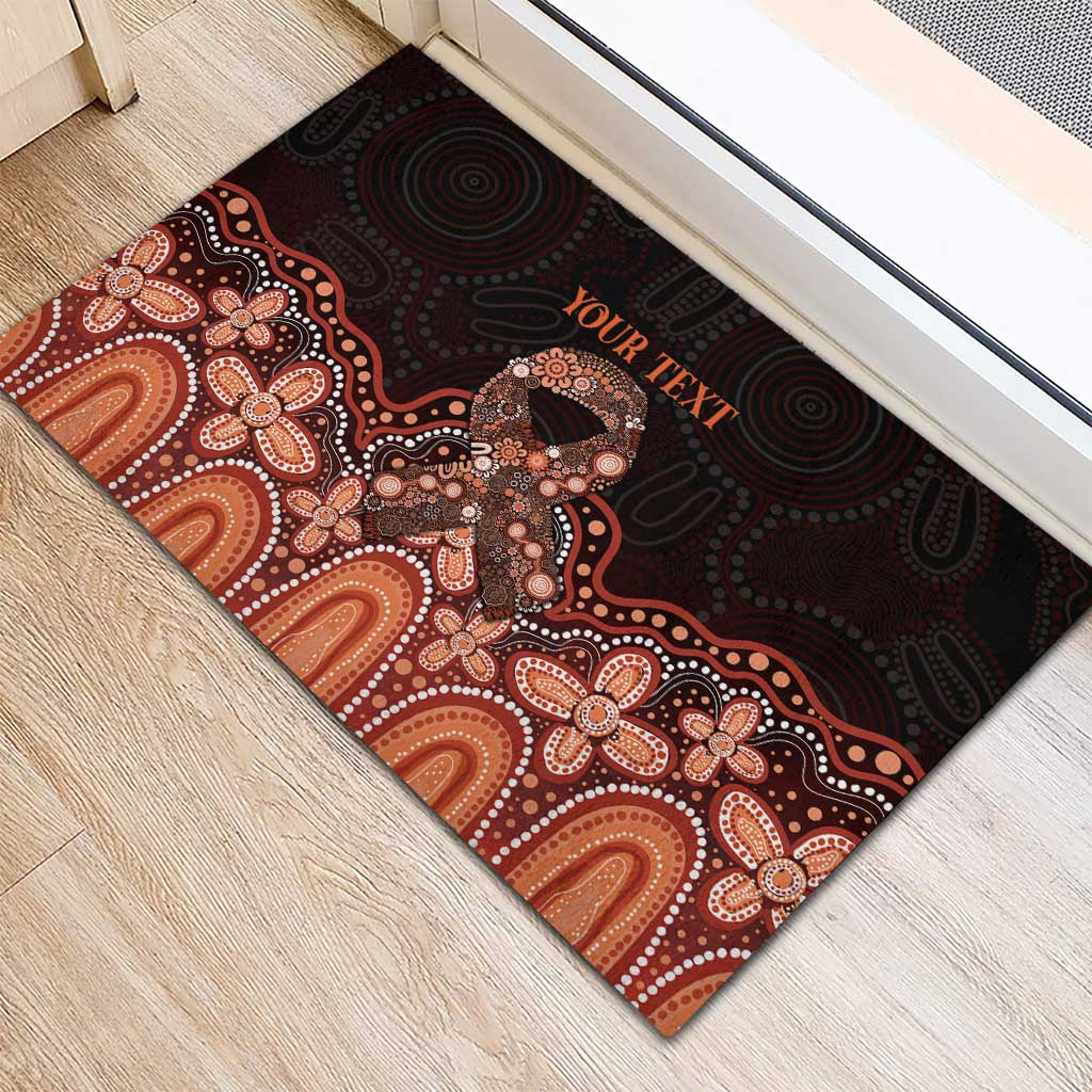 Australia Indigenous Personalized Rubber Doormat Fight Leukemia Orange Ribbons - Aussie Hoodie