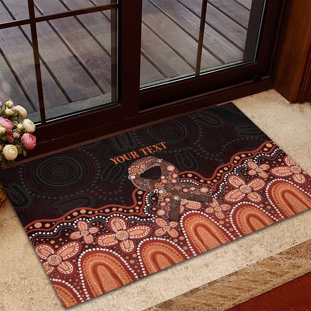 Australia Indigenous Personalized Rubber Doormat Fight Leukemia Orange Ribbons - Aussie Hoodie