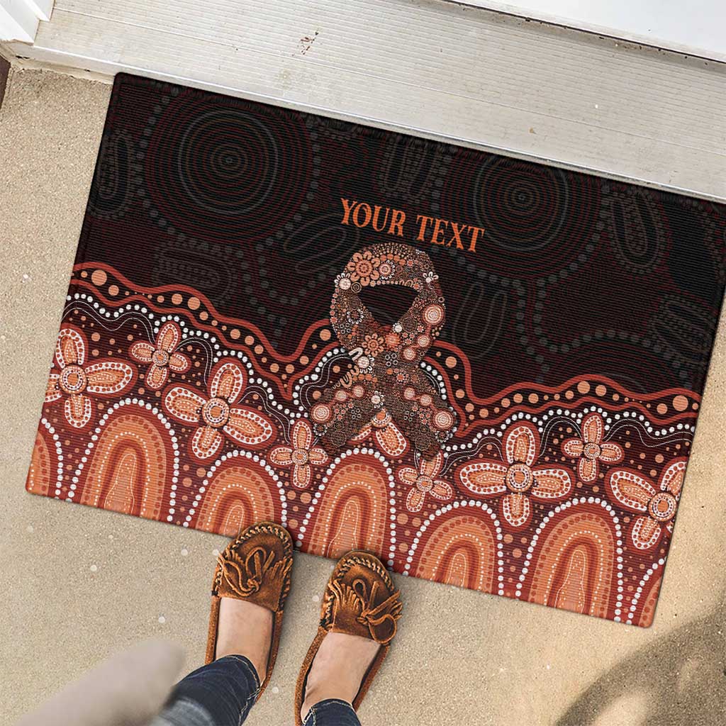 Australia Indigenous Personalized Rubber Doormat Fight Leukemia Orange Ribbons - Aussie Hoodie