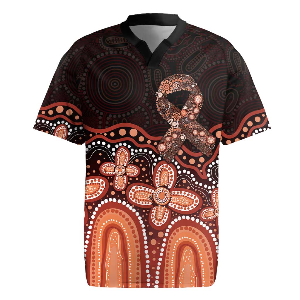 Australia Indigenous Personalized Rugby Jersey Fight Leukemia Orange Ribbons - Aussie Hoodie