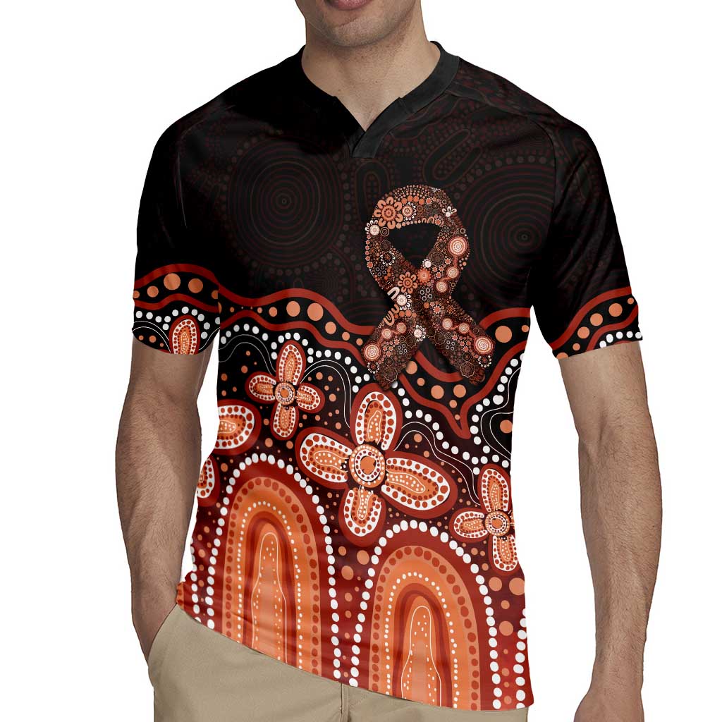 Australia Indigenous Personalized Rugby Jersey Fight Leukemia Orange Ribbons - Aussie Hoodie