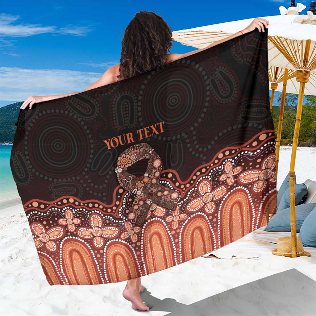 Australia Indigenous Personalized Sarong Fight Leukemia Orange Ribbons - Aussie Hoodie