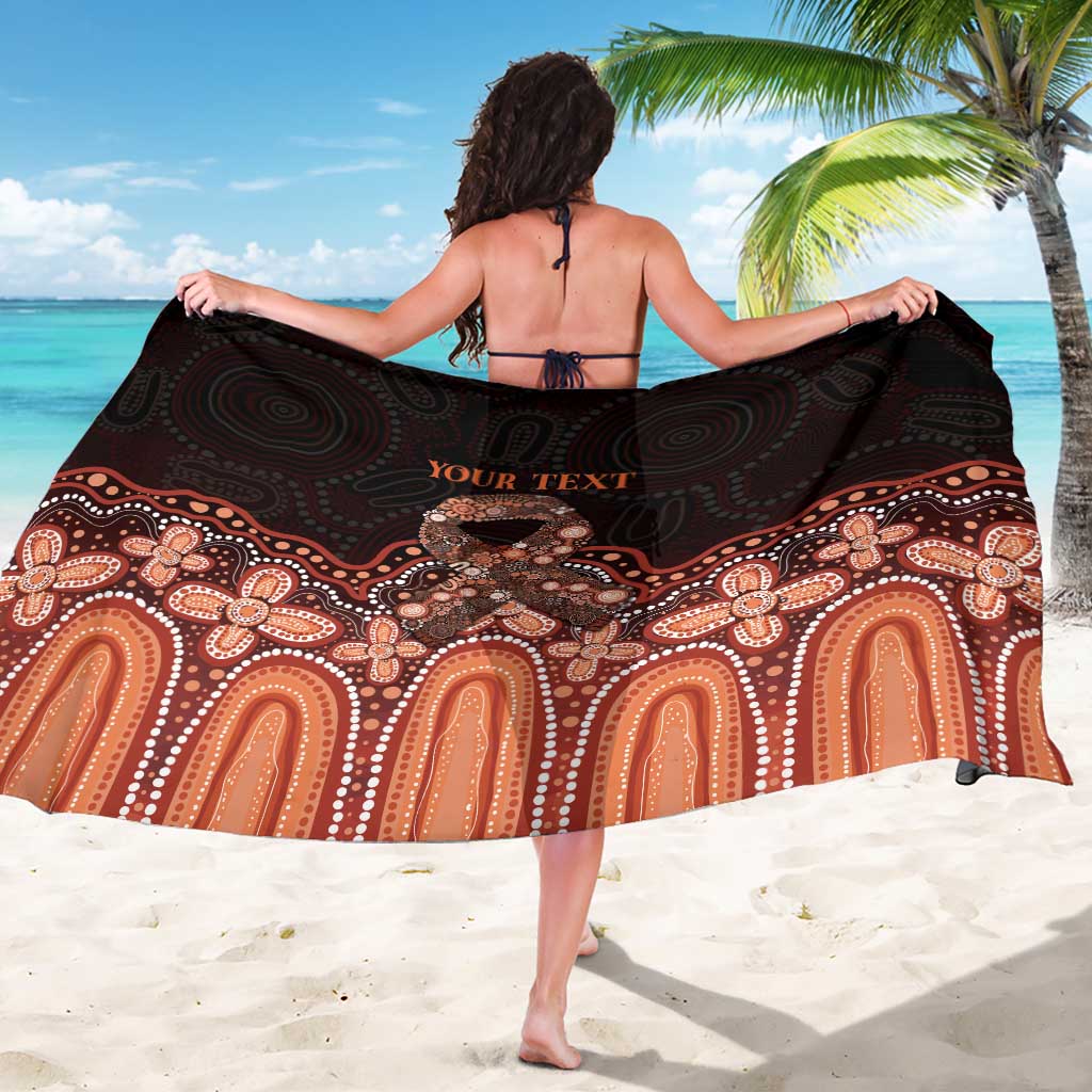 Australia Indigenous Personalized Sarong Fight Leukemia Orange Ribbons - Aussie Hoodie