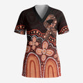 Australia Indigenous Personalized Scrub Top Fight Leukemia Orange Ribbons - Aussie Hoodie