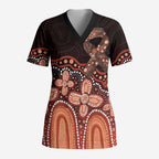 Australia Indigenous Personalized Scrub Top Fight Leukemia Orange Ribbons - Aussie Hoodie