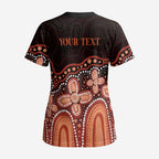 Australia Indigenous Personalized Scrub Top Fight Leukemia Orange Ribbons - Aussie Hoodie