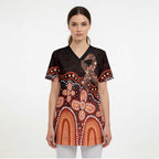 Australia Indigenous Personalized Scrub Top Fight Leukemia Orange Ribbons - Aussie Hoodie