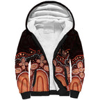 Australia Indigenous Personalized Sherpa Hoodie Fight Leukemia Orange Ribbons - Aussie Hoodie