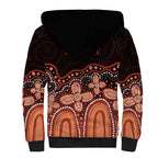 Australia Indigenous Personalized Sherpa Hoodie Fight Leukemia Orange Ribbons - Aussie Hoodie