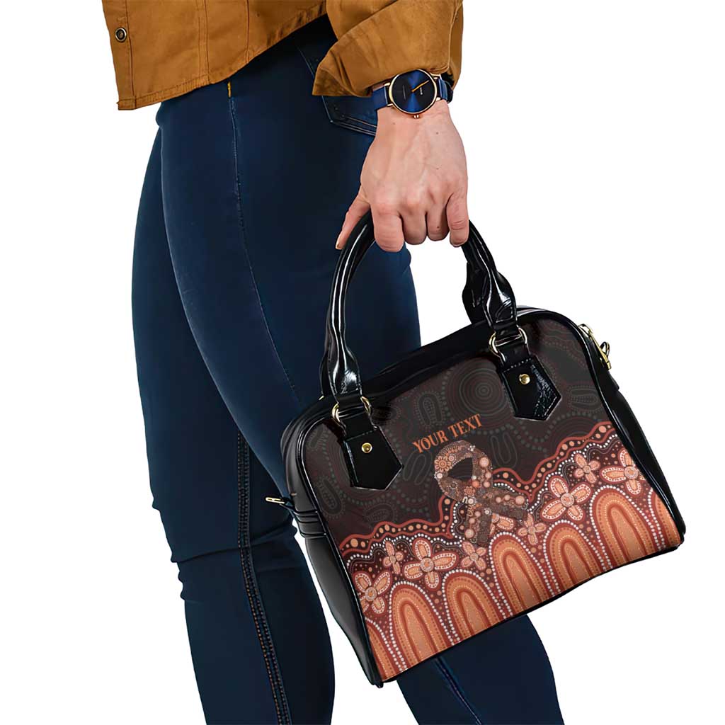 Australia Indigenous Personalized Shoulder Handbag Fight Leukemia Orange Ribbons - Aussie Hoodie