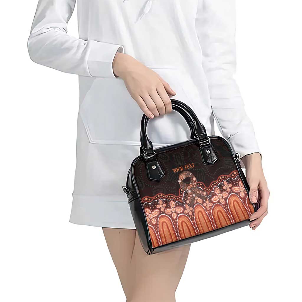 Australia Indigenous Personalized Shoulder Handbag Fight Leukemia Orange Ribbons - Aussie Hoodie