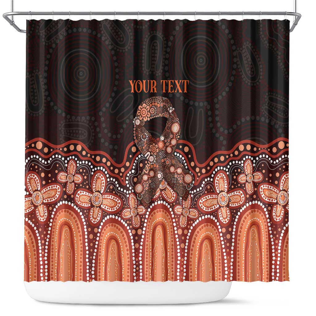 Australia Indigenous Personalized Shower Curtain Fight Leukemia Orange Ribbons - Aussie Hoodie