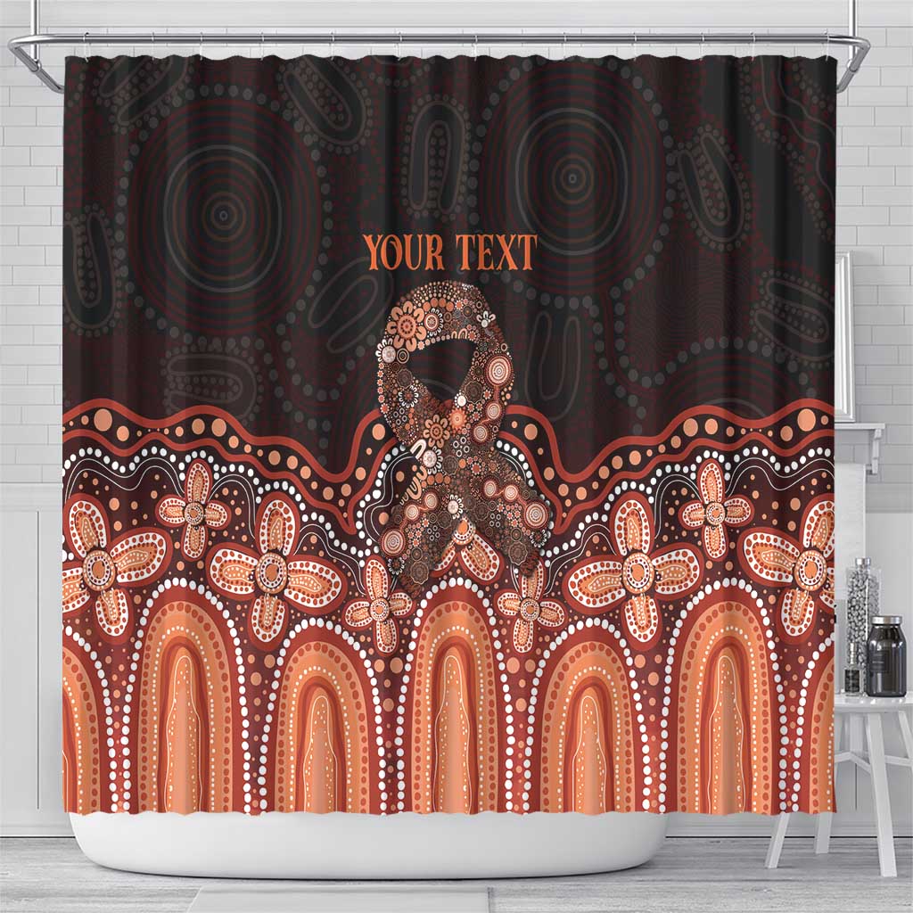 Australia Indigenous Personalized Shower Curtain Fight Leukemia Orange Ribbons - Aussie Hoodie