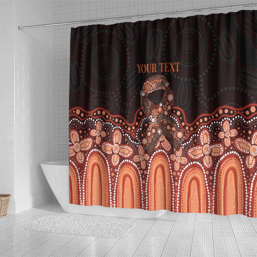 Australia Indigenous Personalized Shower Curtain Fight Leukemia Orange Ribbons - Aussie Hoodie