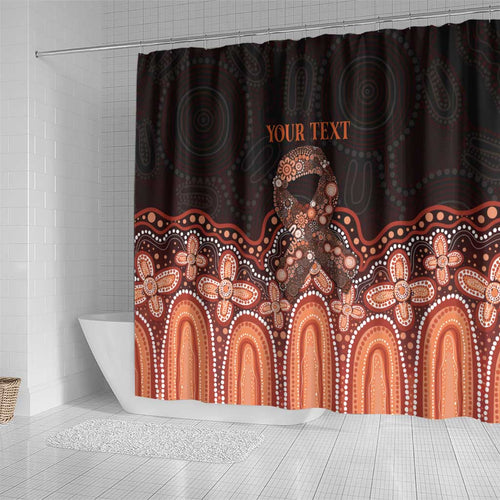 Australia Indigenous Personalized Shower Curtain Fight Leukemia Orange Ribbons - Aussie Hoodie