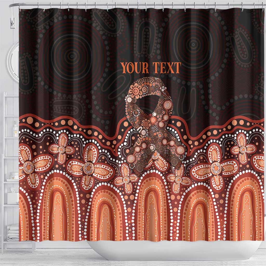 Australia Indigenous Personalized Shower Curtain Fight Leukemia Orange Ribbons - Aussie Hoodie