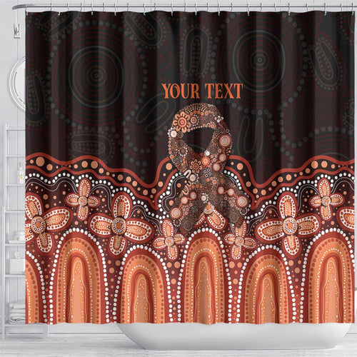 Australia Indigenous Personalized Shower Curtain Fight Leukemia Orange Ribbons - Aussie Hoodie