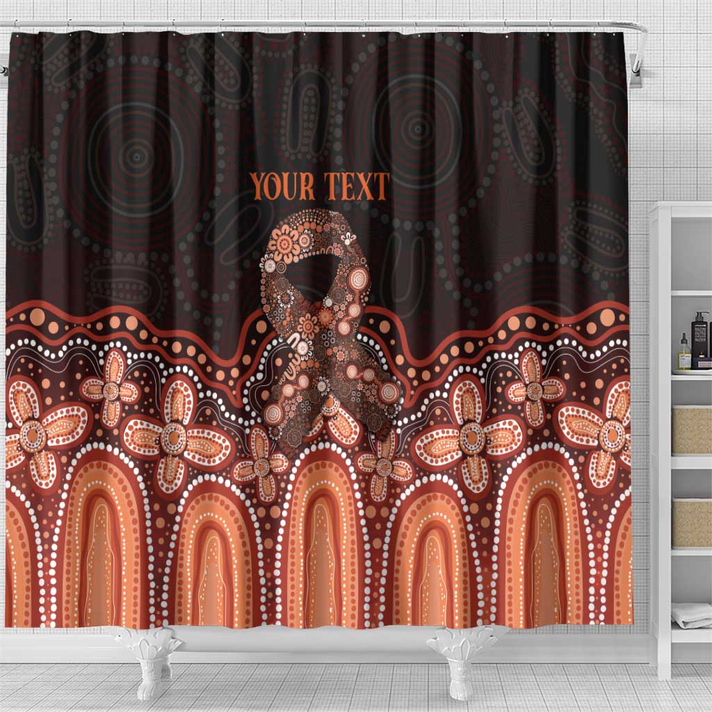 Australia Indigenous Personalized Shower Curtain Fight Leukemia Orange Ribbons - Aussie Hoodie