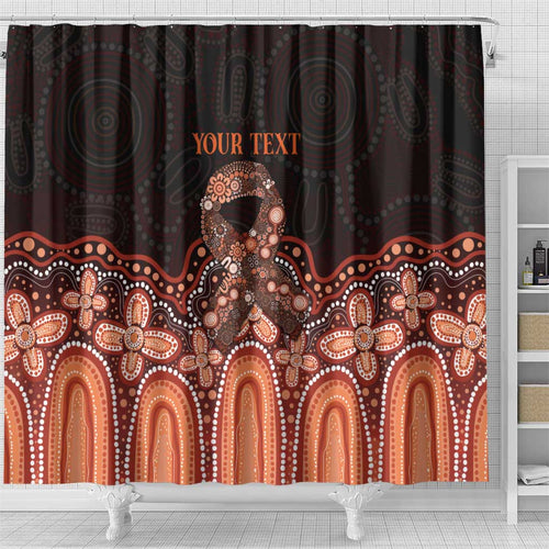 Australia Indigenous Personalized Shower Curtain Fight Leukemia Orange Ribbons - Aussie Hoodie