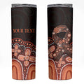 Australia Indigenous Personalized Skinny Tumbler Fight Leukemia Orange Ribbons - Aussie Hoodie