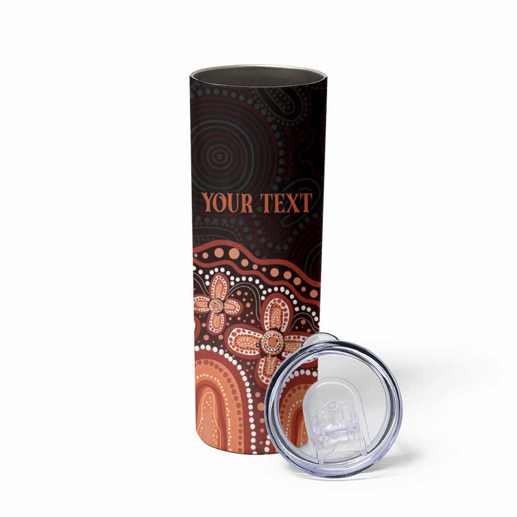 Australia Indigenous Personalized Skinny Tumbler Fight Leukemia Orange Ribbons - Aussie Hoodie