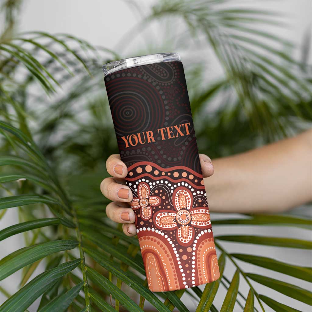 Australia Indigenous Personalized Skinny Tumbler Fight Leukemia Orange Ribbons - Aussie Hoodie