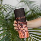 Australia Indigenous Personalized Skinny Tumbler Fight Leukemia Orange Ribbons - Aussie Hoodie
