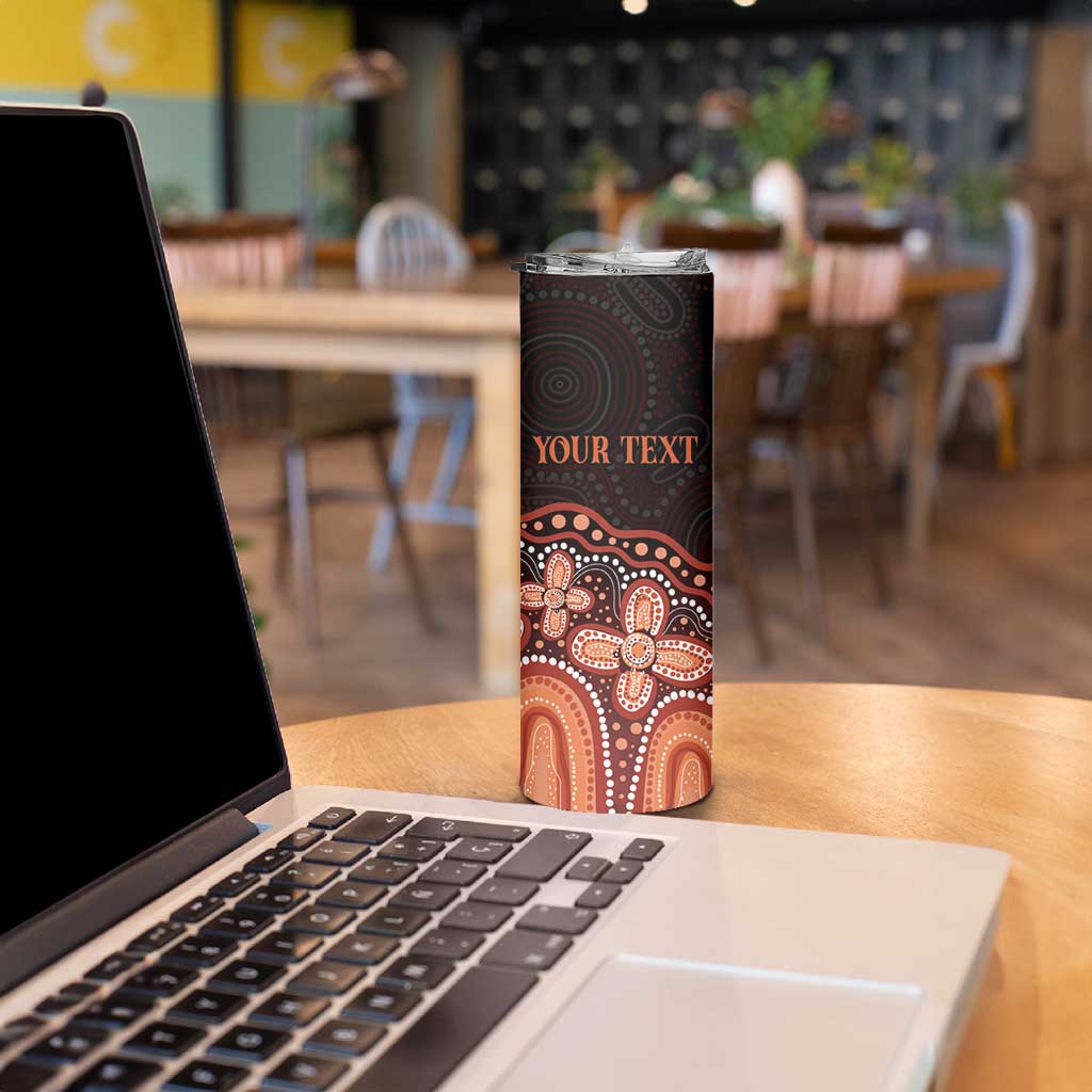 Australia Indigenous Personalized Skinny Tumbler Fight Leukemia Orange Ribbons - Aussie Hoodie