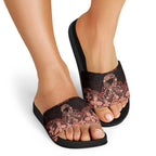 Australia Indigenous Personalized Slide Sandals Fight Leukemia Orange Ribbons - Aussie Hoodie