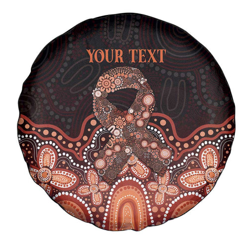 Australia Indigenous Personalized Spare Tire Cover Fight Leukemia Orange Ribbons - Aussie Hoodie